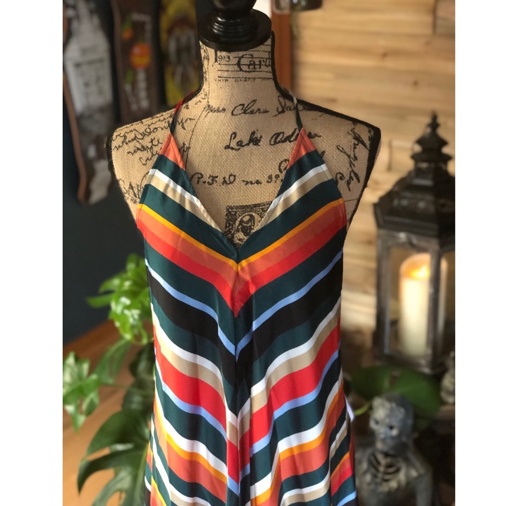 Lulu’s Malia Emerald Green striped Midi Dress